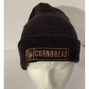 Official Cornbread Logo In‎ Yellow Stitched Onto Dark Gray Winter Beanie Hat